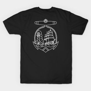 HomeSchoolTattoo Anchor with Lighthouse and Ship T-Shirt